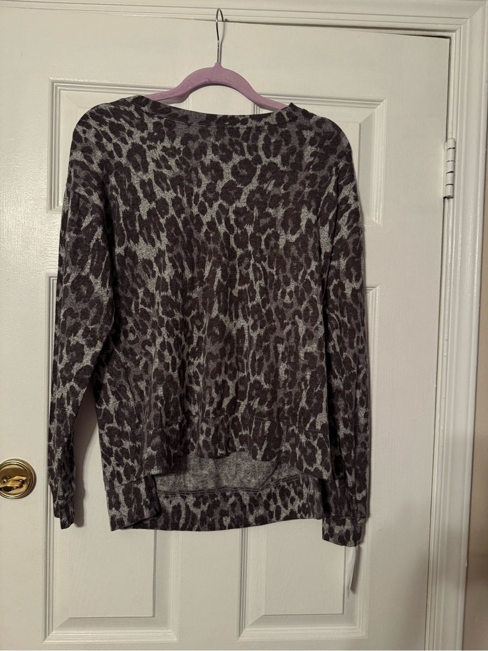 bp. Grey Leopard Print Knit Top